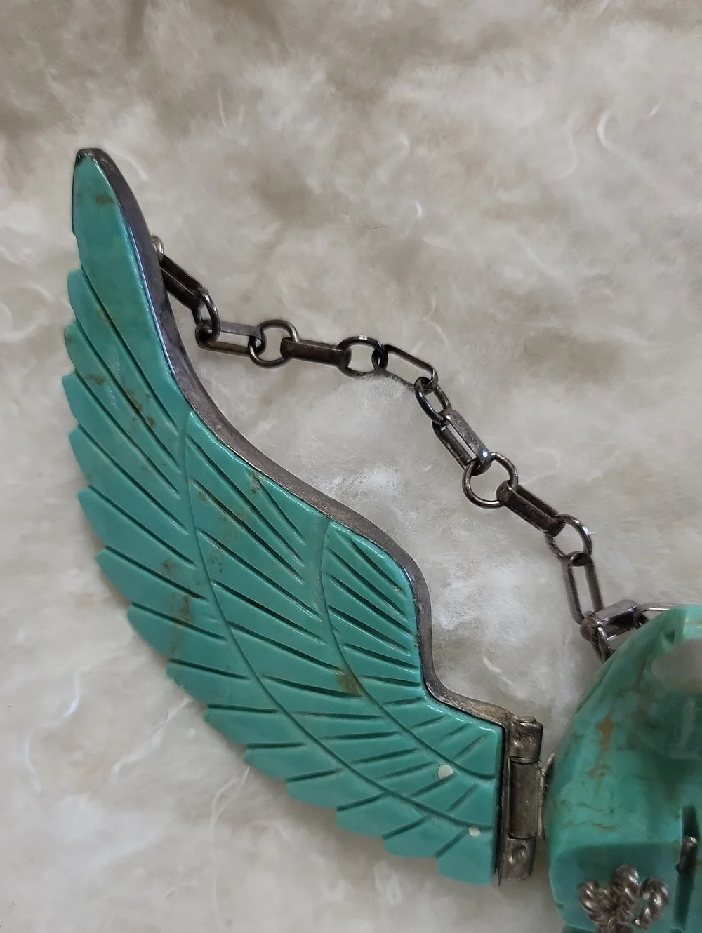 Vintage F. Tom Sterling Turquoise Eagle Necklace
